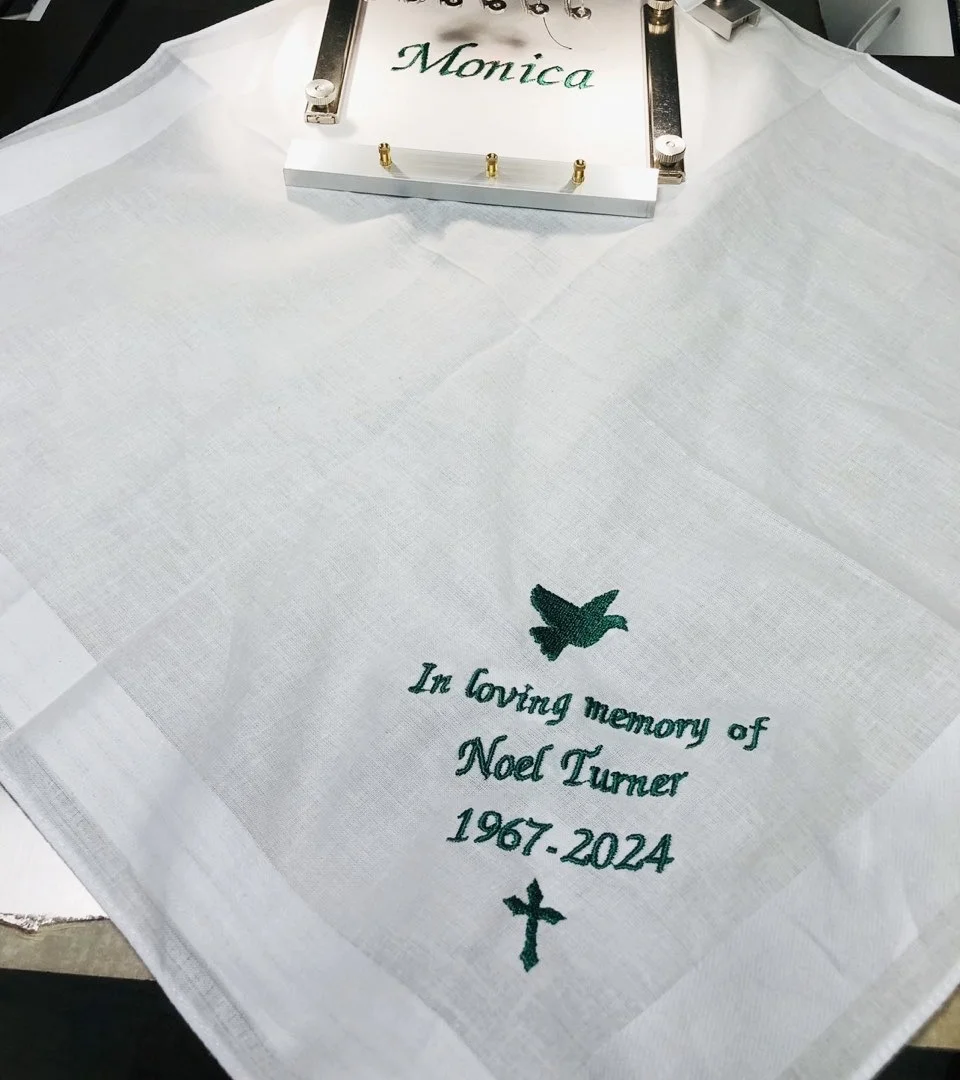 10/20pcs/package Memory Handkerchief  Funeral Keepsake 100% Cotton Embroidery Handkerchief 40*40cm