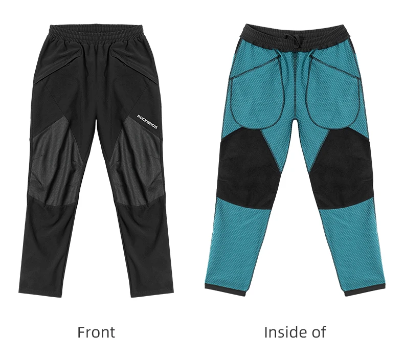 ROCKBROS Fahrrad Hosen Winter Fahrrad Lange Hosen Thermische Fleece Reflektierende Radfahren Hosen Warme Winddicht Männer Sport Hose EUR Größe – Detail 13