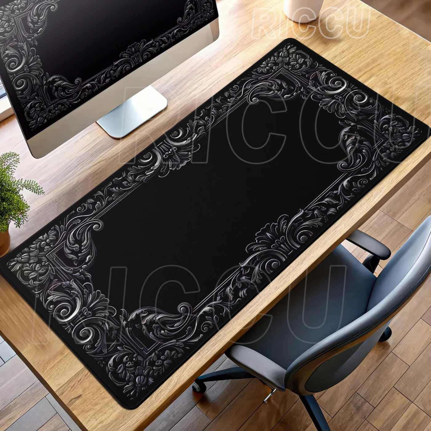 

Black Baroque Frame Pattern Large Mouse Pad Office Keyboard Desk Mat Xxl Playmat Laptop Gaming Mousepad PC Extended Pads Carpet