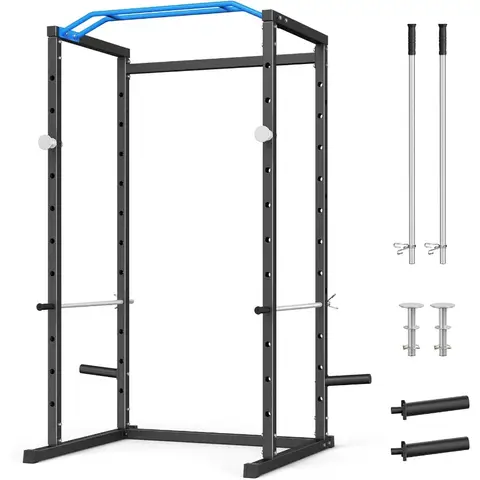 Power Cage Rack per squat multifunzionale per palestra domestica con sistema crossover via cavo Capacità di peso 1600 libbre Attrezzatura per l'allenamento della forza