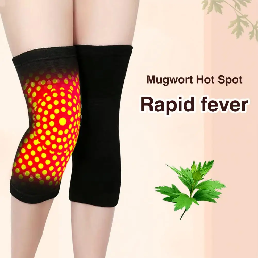 1 Pair Wormwood Knee Pad High Elasticity Safe to Use Pain Relief Wormwood Knee Warmers for Home