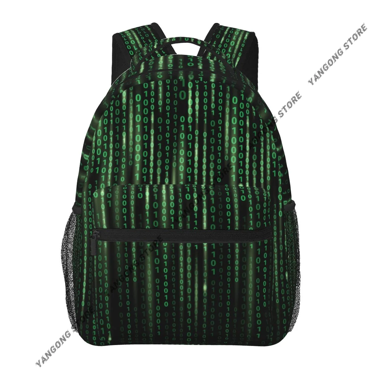 

2024 Unisex Hacker Era Stream Binary Code Female Travel Daypack Laptop Backpack Book Schoolbags Feminina School Casual Women Bag
