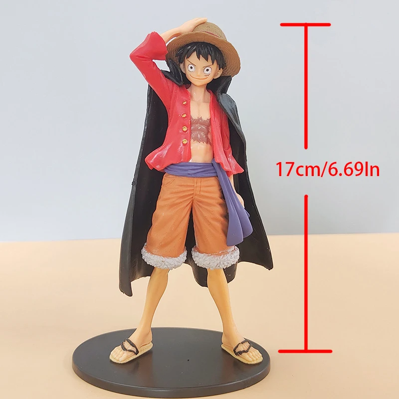 17cm figurka z kreskówki One Piece, Luffy w kapeluszu słomkowym, model z PVC, ozdoba, zabawka kolekcjonerska i prezent.