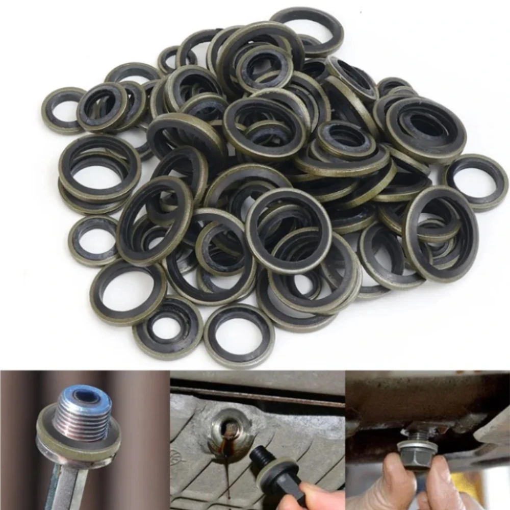 Perno de drenaje, junta de tapón de drenaje de aceite, Kit de junta de drenaje de cárter de aceite de coche, juego de sello de arandela reemplazable M6 M8 M10 M12 M14 M16M20