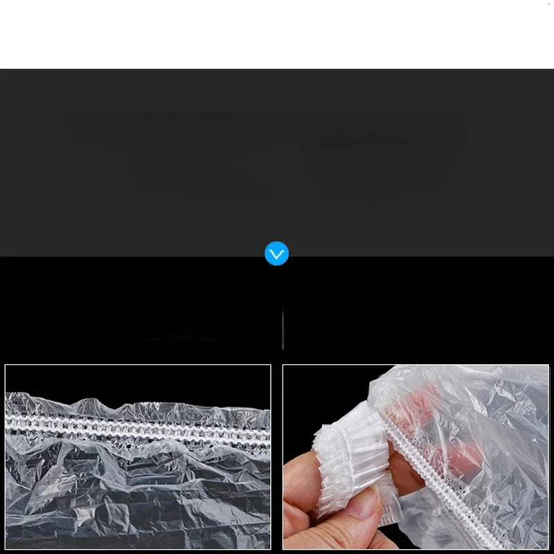 หมวกอาบน้ําแบบใช้แล้วทิ้งพลาสติกกันน้ําหมวกโรงแรมย้อมผมหมวกอาบน้ําพลาสติกโปร่งใส Beauty Salon หมวก Cling