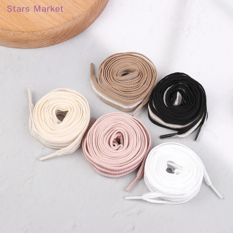 New 2cm Bow Wide Flat Shoelaces Fish Silk Transparent Striped Shoelaces Sneaker Black Sport Training Shoes Casual Shoes Laces