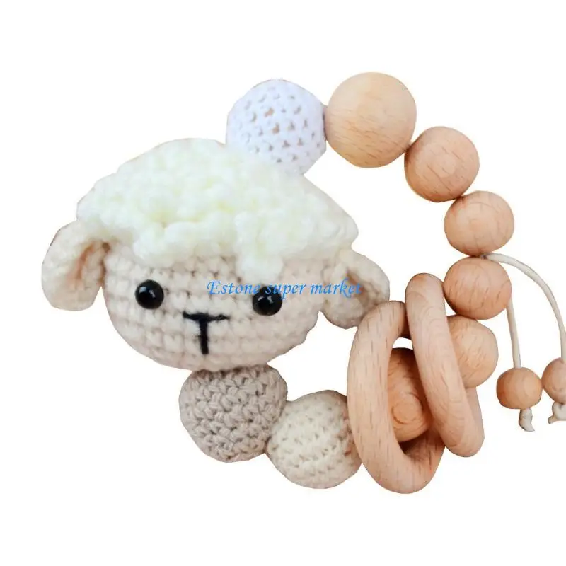 090B Cartoon Knitted Animal Teething Toy Toddlers Chewing Supplies Newborn Essential