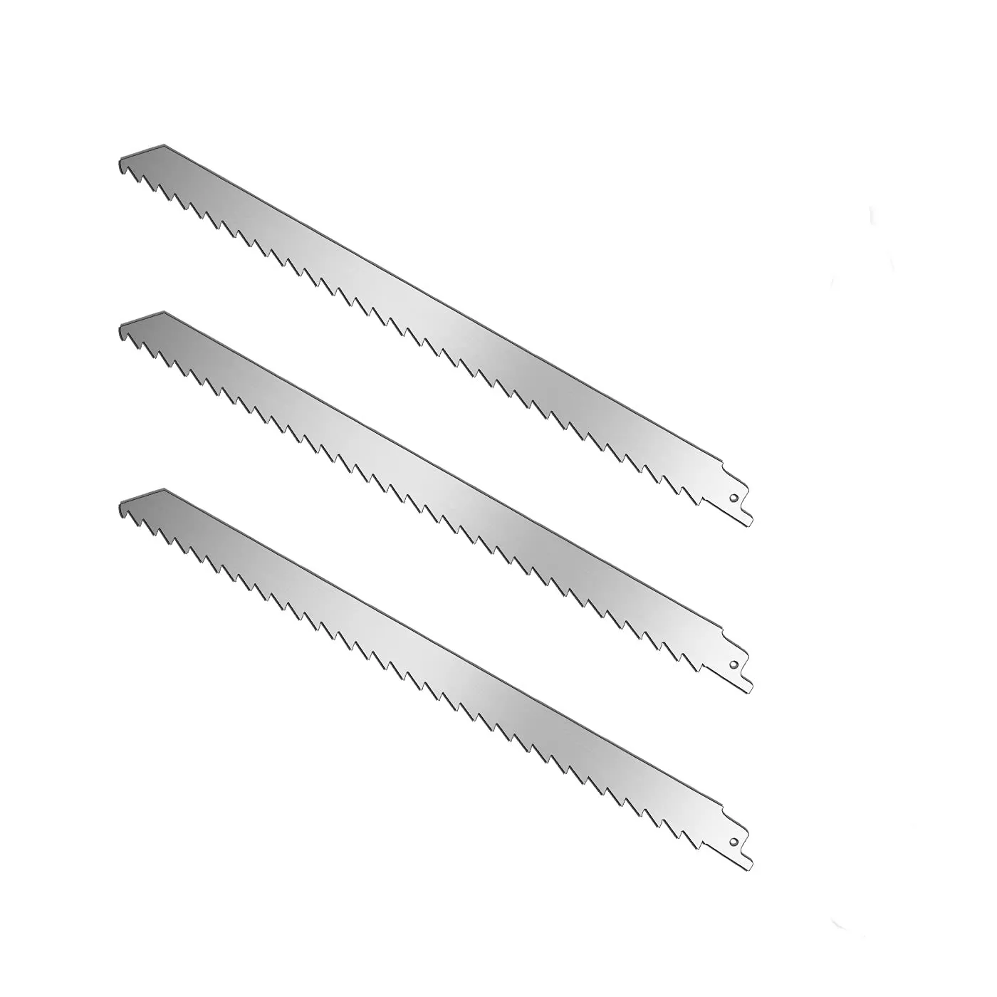 

12" Stainless Steel Reciprocating Saw Blades for Meat Cutting 3TPI Saw Blade Kit for Turkey, Ice Cubes, Bone,Wood Pruning (3PCS)