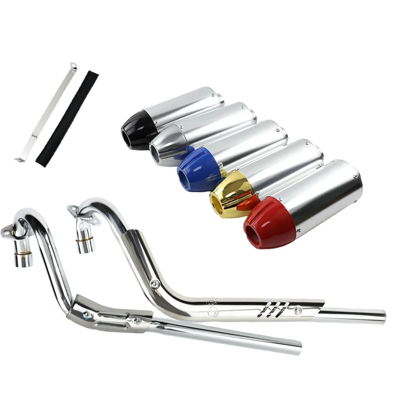 LINGQI Modified Inlet Slip On Muffler Silencer Tail Pipe Muffler for  KLX150 Dirt Bike Muffler Exhaust Pipe System Kit