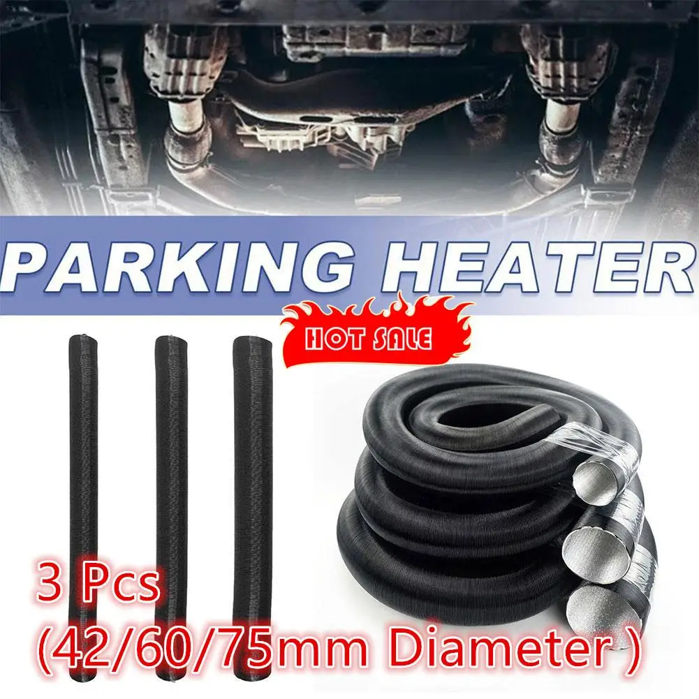 3 Pcs 42mm 60mm 75mm Diameter 100-500cm Length Air Diesel Parking Heater Duct Pipe Tube Hose For Webasto Eberspacher Car Camper