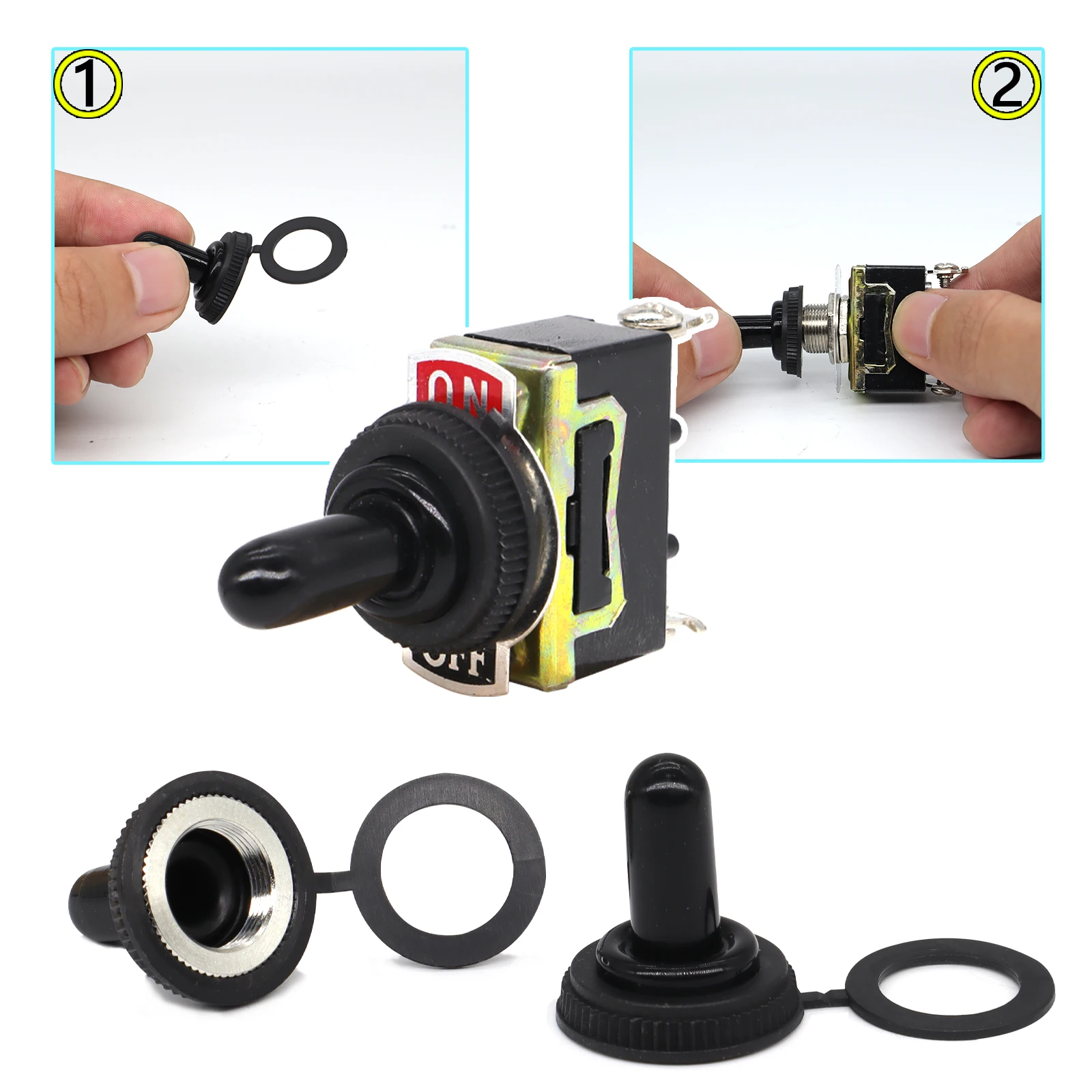 Toggle Flick Switch Rocker 12 V Armaturenbrett SPST ON/OFF Panel Wasserdichte Kofferraumdeckelabdeckung Nebelscheinwerfer Lichtkuppel 12 Volt Autozubehör