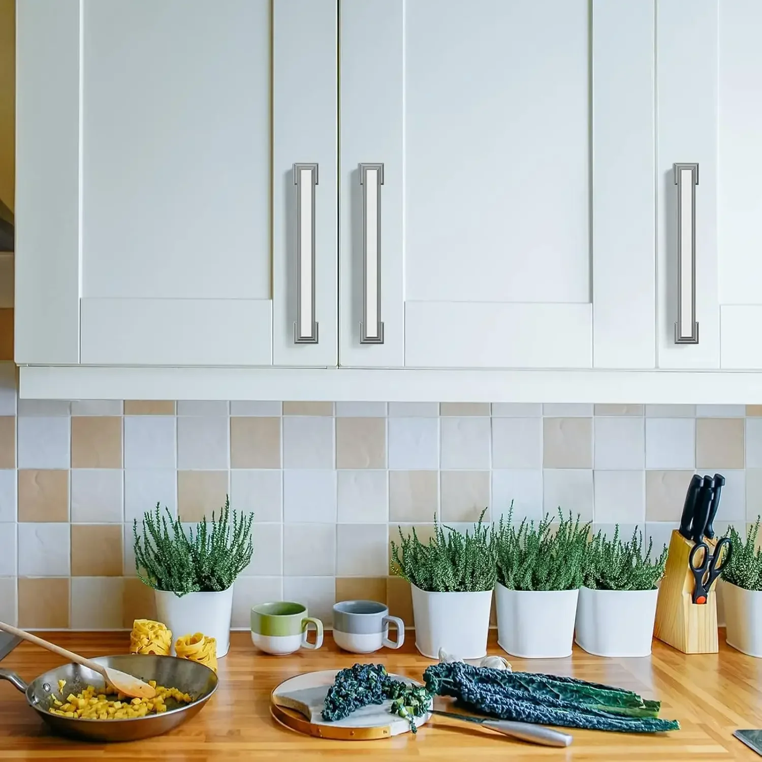 

[XMSJ]30 Pack 5 Inch(128mm) Brushed Satin Nickel Kitchen Cabinet Handles Cabinet Pulls Kitchen Cabinet Hardware For Cupboard Dra