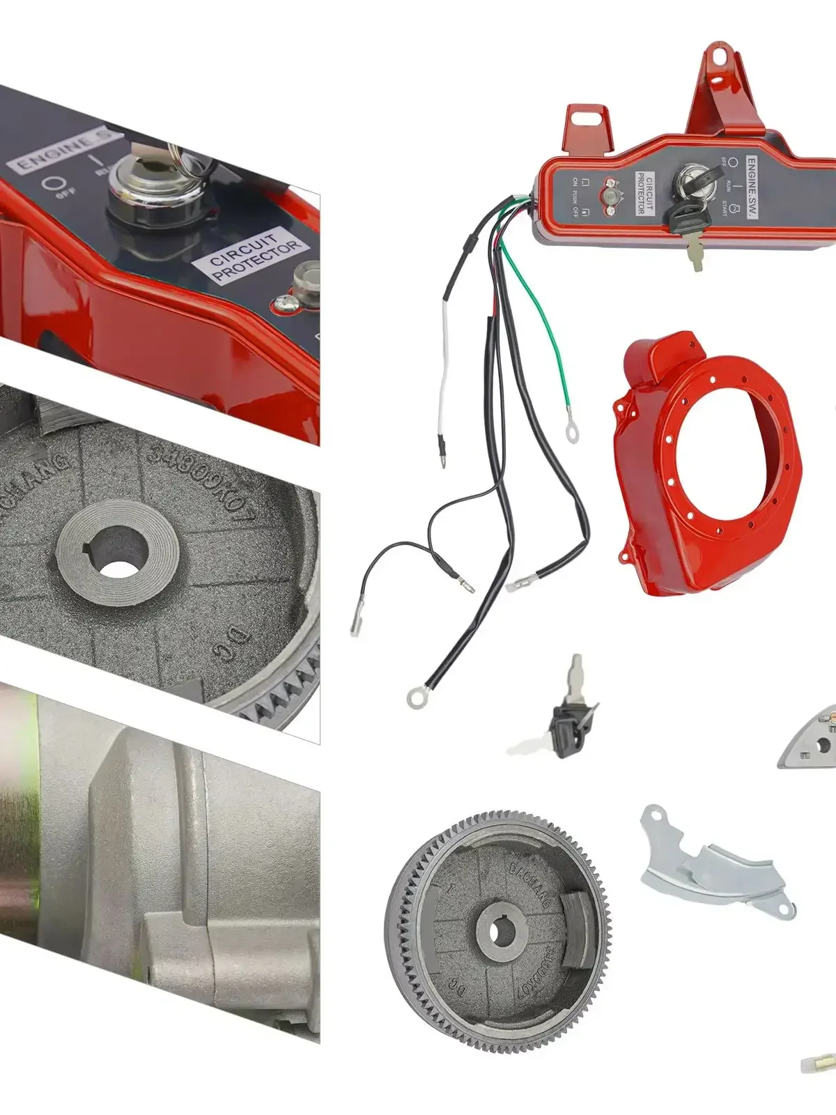 Schwungrad Elektrostart Kit, 4-takt Elektrostart Kit Elektrostarter Motor voor Honda GX160 5.5PK/GX200 6.5PK - afbeelding 2