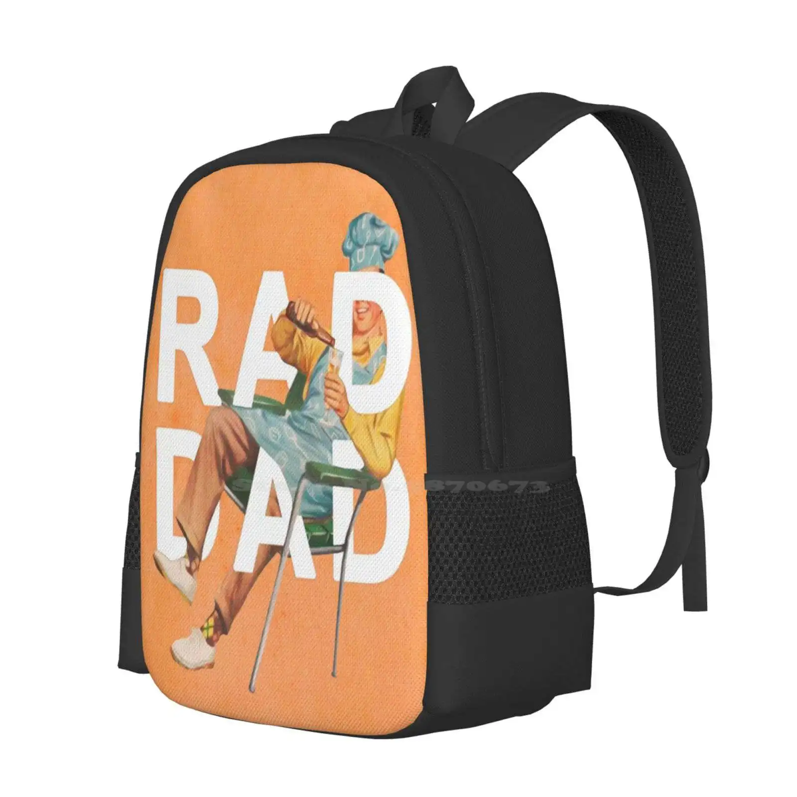 Rad Dad Hot Sale Schoolbag Backpack Fashion Bags Rad Fathers Day Bbq Beer Outdoor Outside Family Outing Orange Blue Yellow