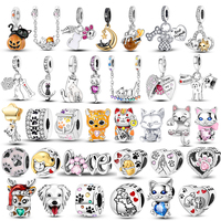 Animals Series Charms 925 Silver Dog Cat Pets Beads Fit 925 Original Bracelet Necklace DIY Pendants Fashion Jewelry For Woman
