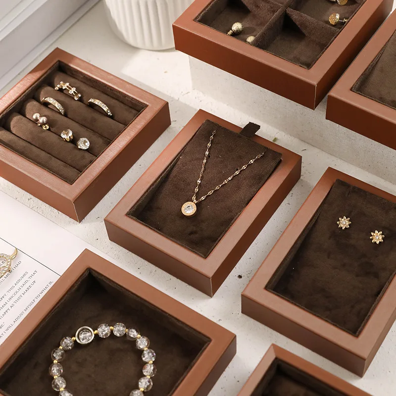 

Jewelry Small Tray Flannel Jewelry Storage Placing Tray Necklace Earrings Ring Bracelet Display Case Jewelry Display Rack