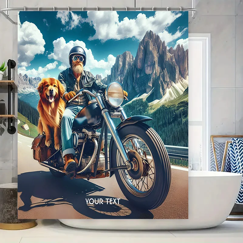 

Винтажная мотоциклетная занавеска для душа в деревенском стиле кантри, идеально подходит для декора ванной комнаты, персонализированная с вашим текстом или дизайном сегодня # H