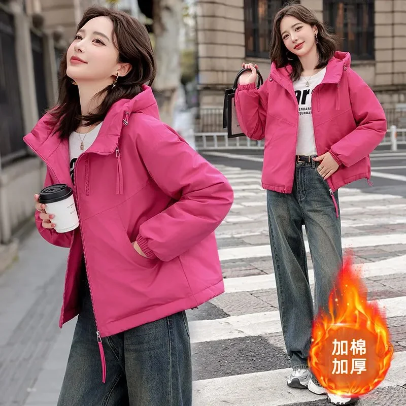 2023 Winter Neue Mode Warme Baumwolle Gefütterte Jacken Weibliche Mit Kapuze Unten Mantel Frauen Parkas Joker Student Outwear Kurze Outcoat Tops