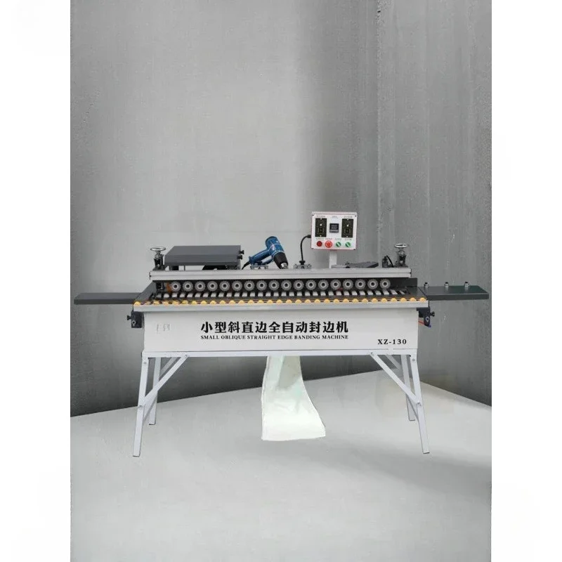 Miniature automatic oblique straight edge banding machine woodworking furniture wood board curved straight line polishing