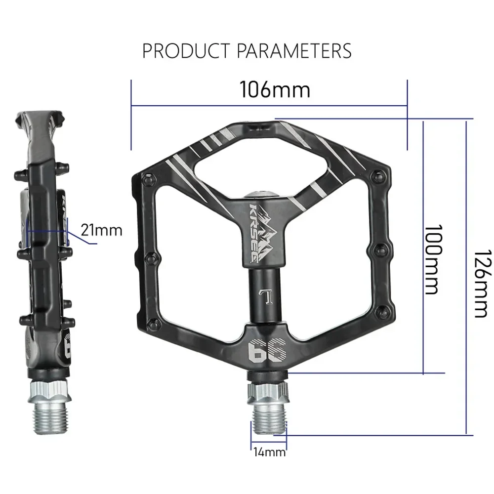 

Bicycle Pedals Folding Bike High Strength Enlarged Non-slip Pedals Double DU Sealed Bearing Pedals