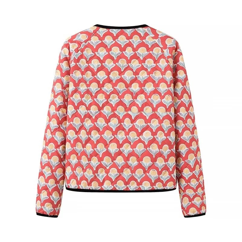 

ZAZB Autumn New Women's Faionable Casual Print Cotton Jaet Versatile Design Sense Polyester Fiber ort Outerwear