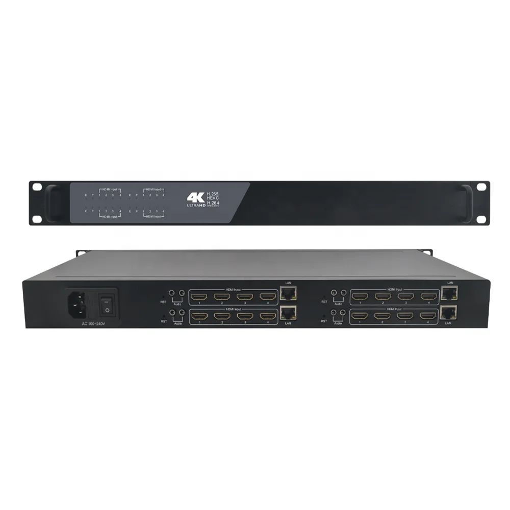 4 8 16 24 Channels H264 H265 H.265 CATV Headend HD MI IP Live Streaming Video Encoder For Digital Cable TV Broadcasting