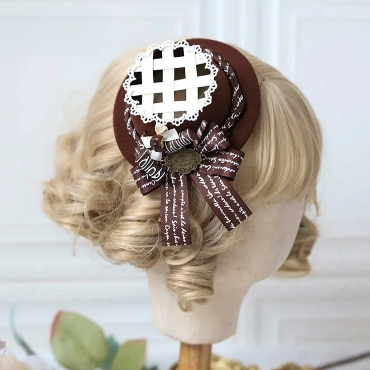 

Tiramisu Handmade Lolita Dress Up Cos Top Hat Cute Sweet Versatile Headgear Hairpin Handmade Hat