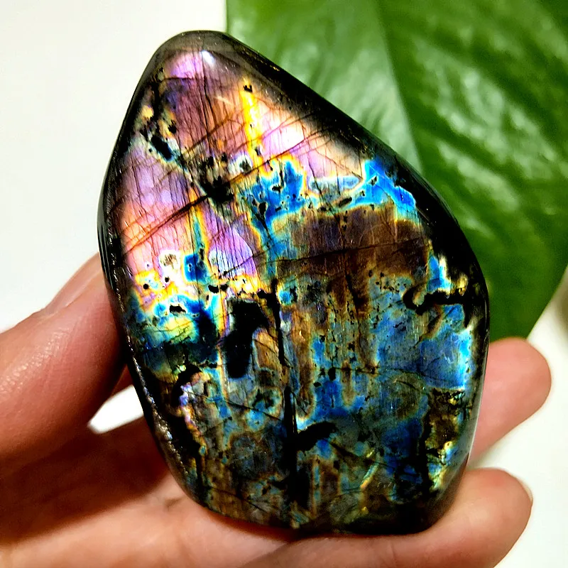 Little Mini Natural Stone Multicolored Light Labradorite Crystal Freeform Meditation Energy Feng Shui Crystal Room Decor