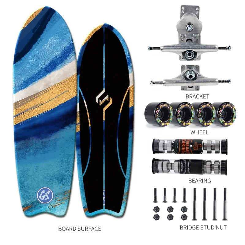 

Surf Skate High Speed Silent Bearing Maple Wooden Land Carver S7 Surfing Skateboard