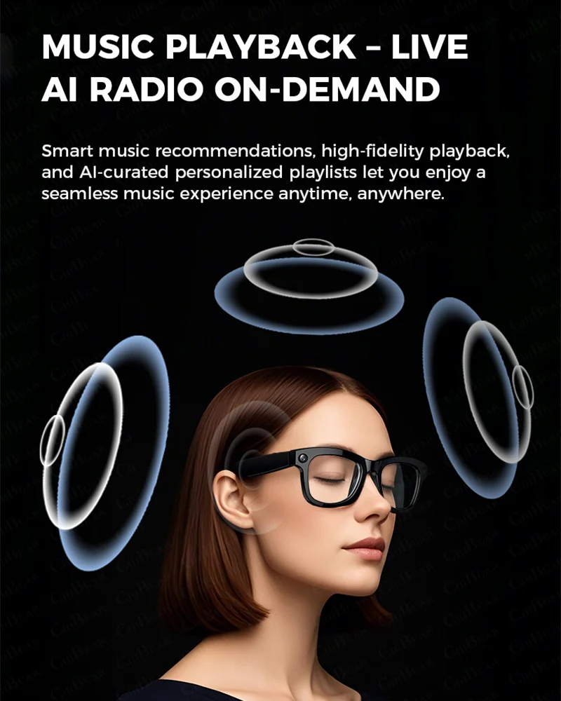 2025 موضة AI 500MP كاميرا نظارات ذكية مقاوم للماء بلوتوث دعوة 230 mAh الموسيقى نظارات ذكية تحديد الصور استخدام ChatGPT