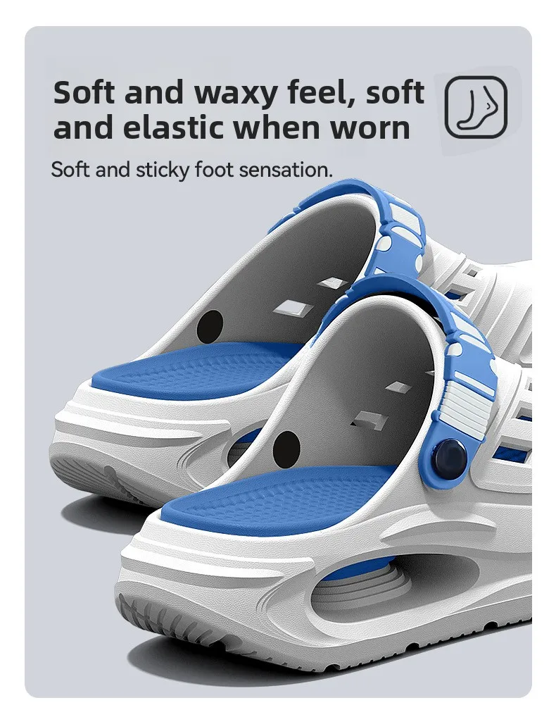 Sommer Unisex Dicksohlige Lochschuhe mit Rutschfesten und Geruchshemmenden Eigenschaften Geeignet für Medizinische Anwendungen und Tragbar im Freien – Detail 9
