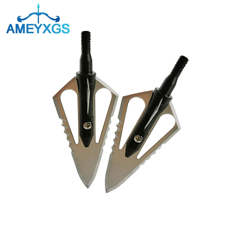 6/12/24pcs Hunting Broadheads 100gr Stainless Steel Fixed Sharp Arrowheads Serrated Blade for Outdoor Archery Bow Accessories