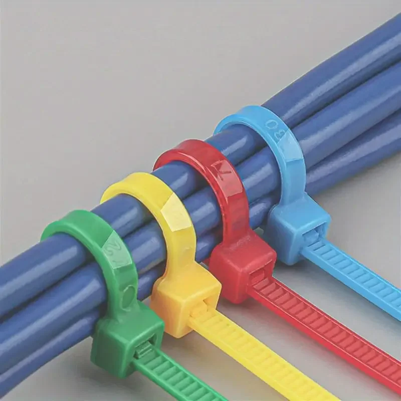 3×200mm Size 100Pcs/Bag Multicolor Slef-Locking Nylon Cable Tie Quickly Bundle Plastice Loop Wire Wrap Random color image 6