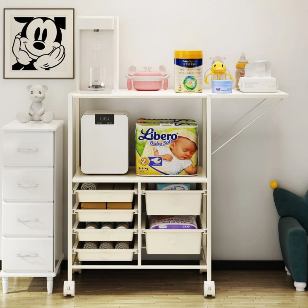 Multi Layer Kitchen Trolley Multifunctional Kitchen Sideboard Moving Cabinet Hand Save Space Trolley Scalable Storage Trolley