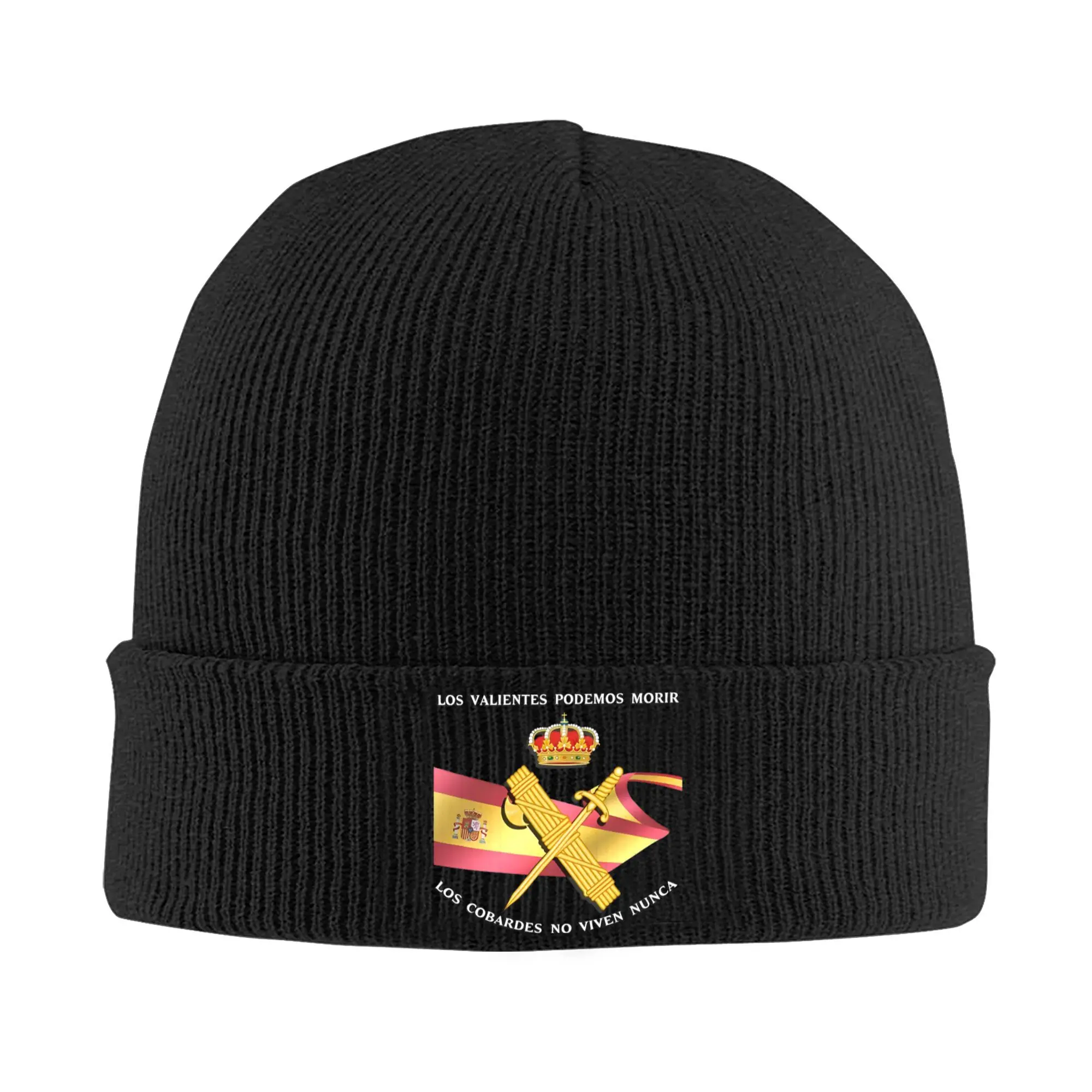 Brave Civil Guard Coat Of Arms Knitted Hat Women Men Beanie Autumn Winter Hip Hop Acrylic Emblem Of The Spanish Casual Melon Cap