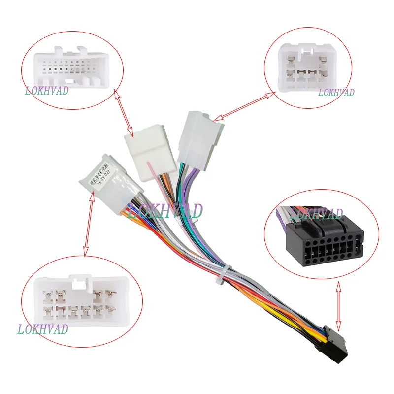 Wiring Harness 16 Pin Connector Plug Car Android Head Unit Cable Adapter for Toyota Corolla Camry RAV4 Hilux Land Cruiser Yaris