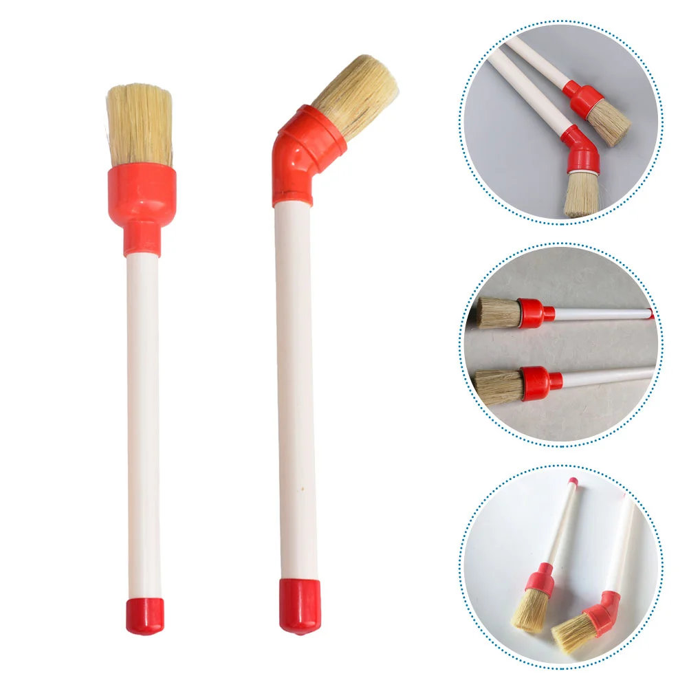 2 Pcs Cleaning Brush Tire Repair Tool Elbow Wood Rim Cleaner for Scrubbing