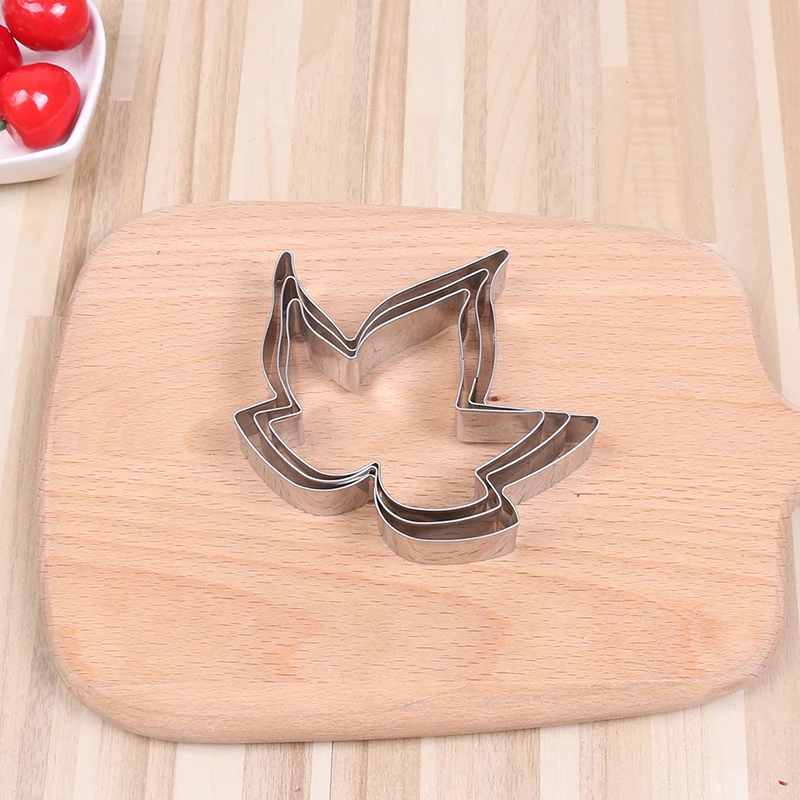 3Pcs/set Stainless Steel Kitchen Leaf Mold Fondant Cake Decor Tools Stainless Steel Baking Mold Pastry Baking Mold Cookie Cutter