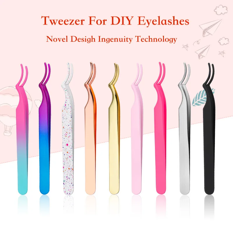 Ipc Eyelash Tweezers Makeup Stainless Steel Non-magnetic Pincet Volume 3D Lashes Extension Tweezers Tools