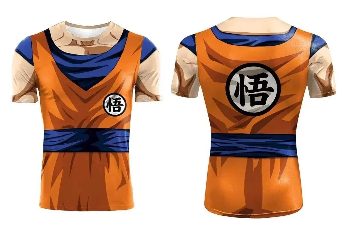 Dragon Ball Vegeta Saiyan Armor Kompressions-T-Shirt, Anime Cosplay Workout-T-Shirt für Männer, Frauen, Kinder, schnell trocknendes Fitness-Sport-Top – Detail 6