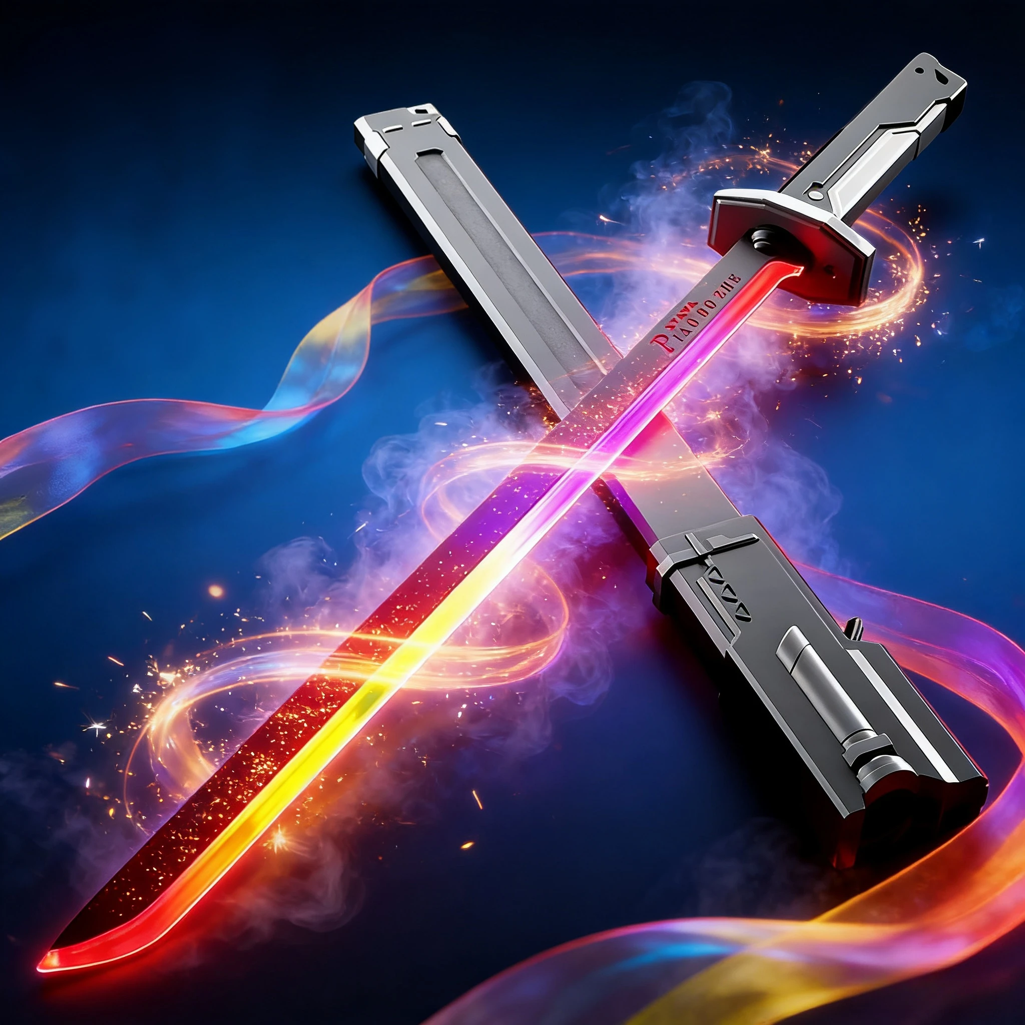 

Role Play Glowing Sword - Colorful Ribbons, Spark & Smoke Effects (For All Ages)