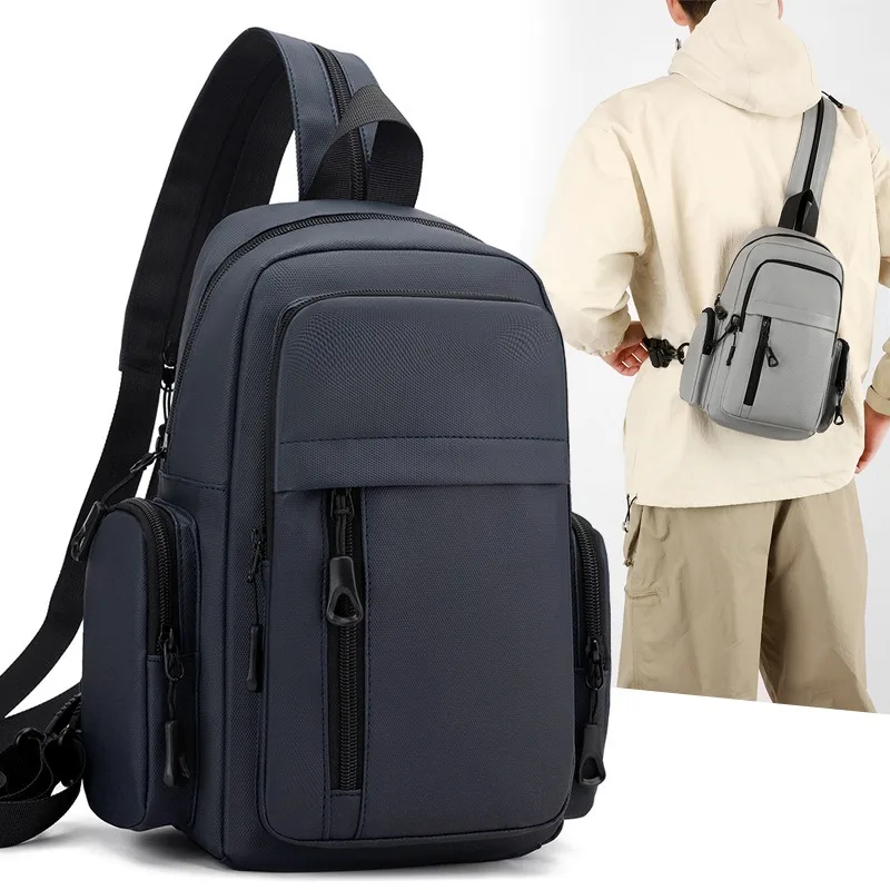 

2026 Новая мужская модная нагрудная сумка, повседневная и универсальная сумка на одно плечо, сумка через плечо большой вместимости для занятий спортом на открытом воздухе