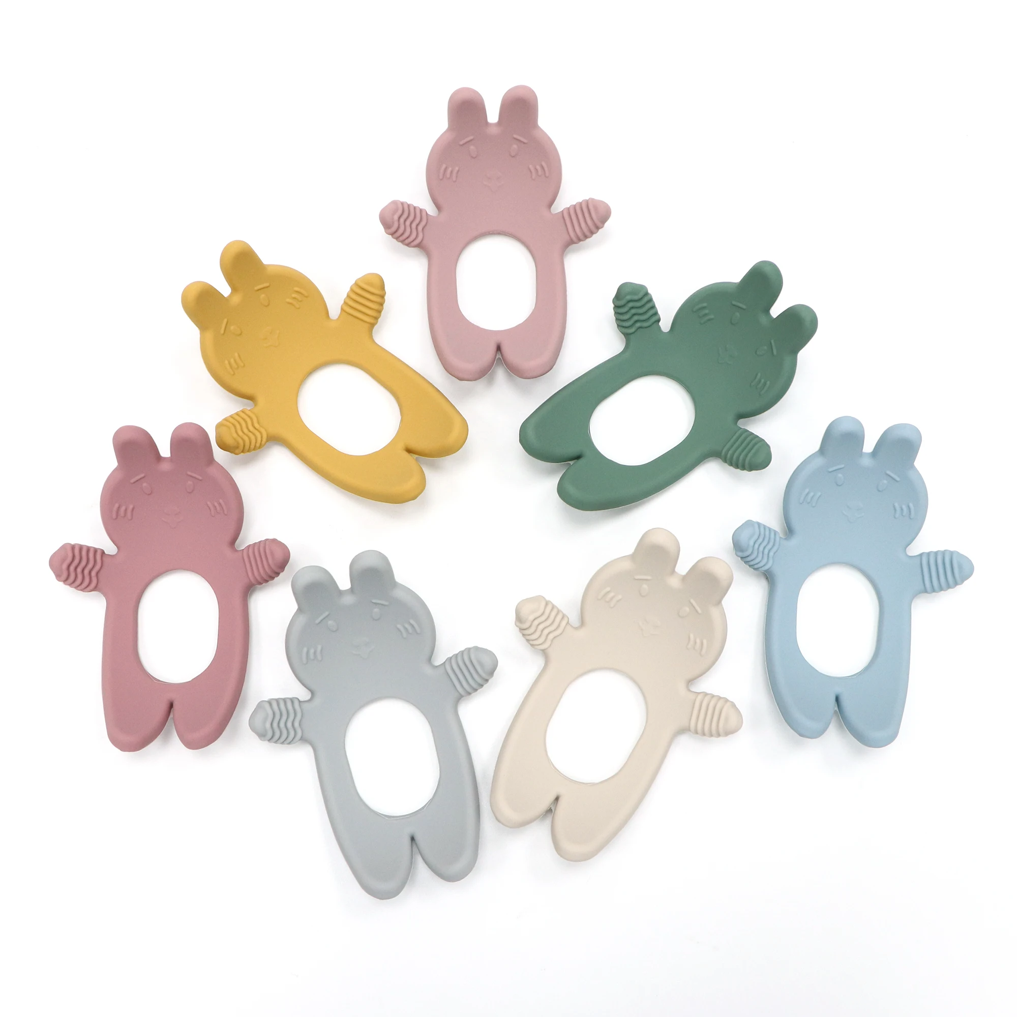 Urocza zabawka dla niemowląt w kształcie króliczka, gryzak, silikon spożywczy, odpowiedni dla dzieci w wieku 0-12 miesięcy, świetny prezent dla noworodka.