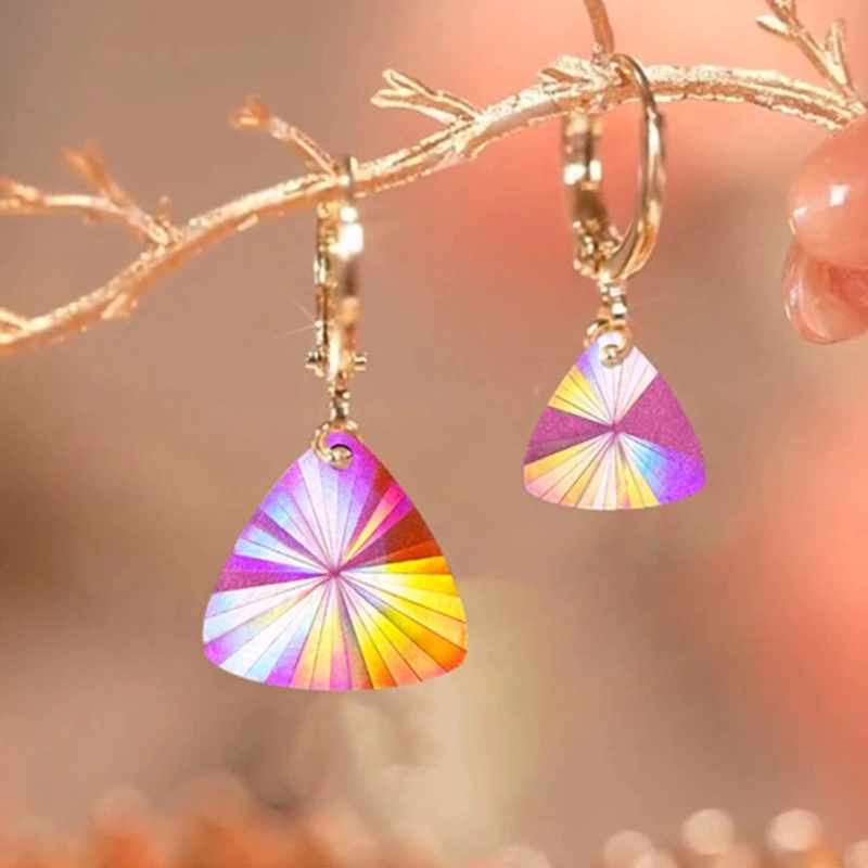 Holographic Triangle Earrings Silicone Mold Light and Shadow Ear Drops Crystal Epoxy Resin Mould DIY Keychain Jewelry