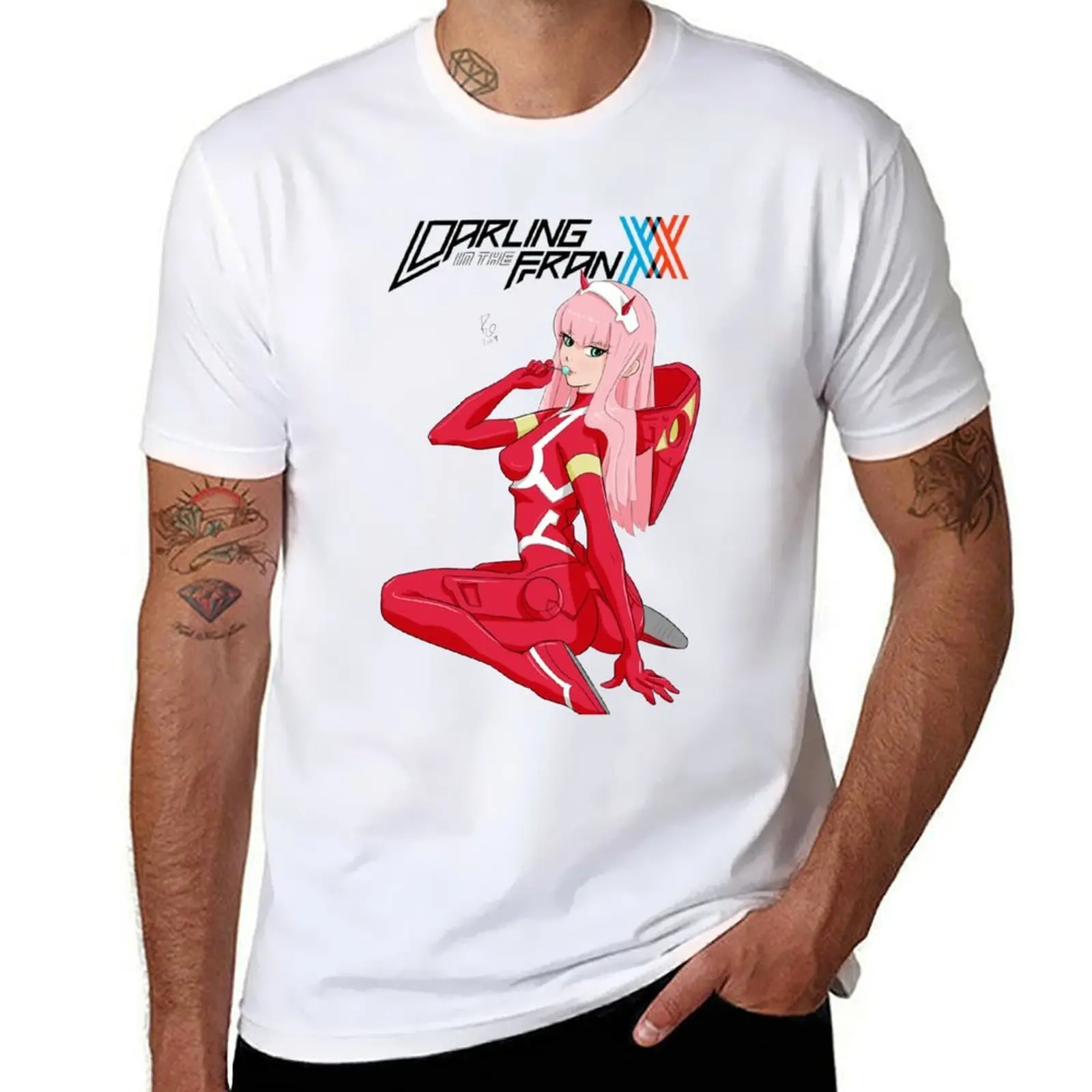

Zero Two Darling in the FranXX T-Shirt man t shirt cotton high quality t shirt for man 100 percent cotton T-Shirt