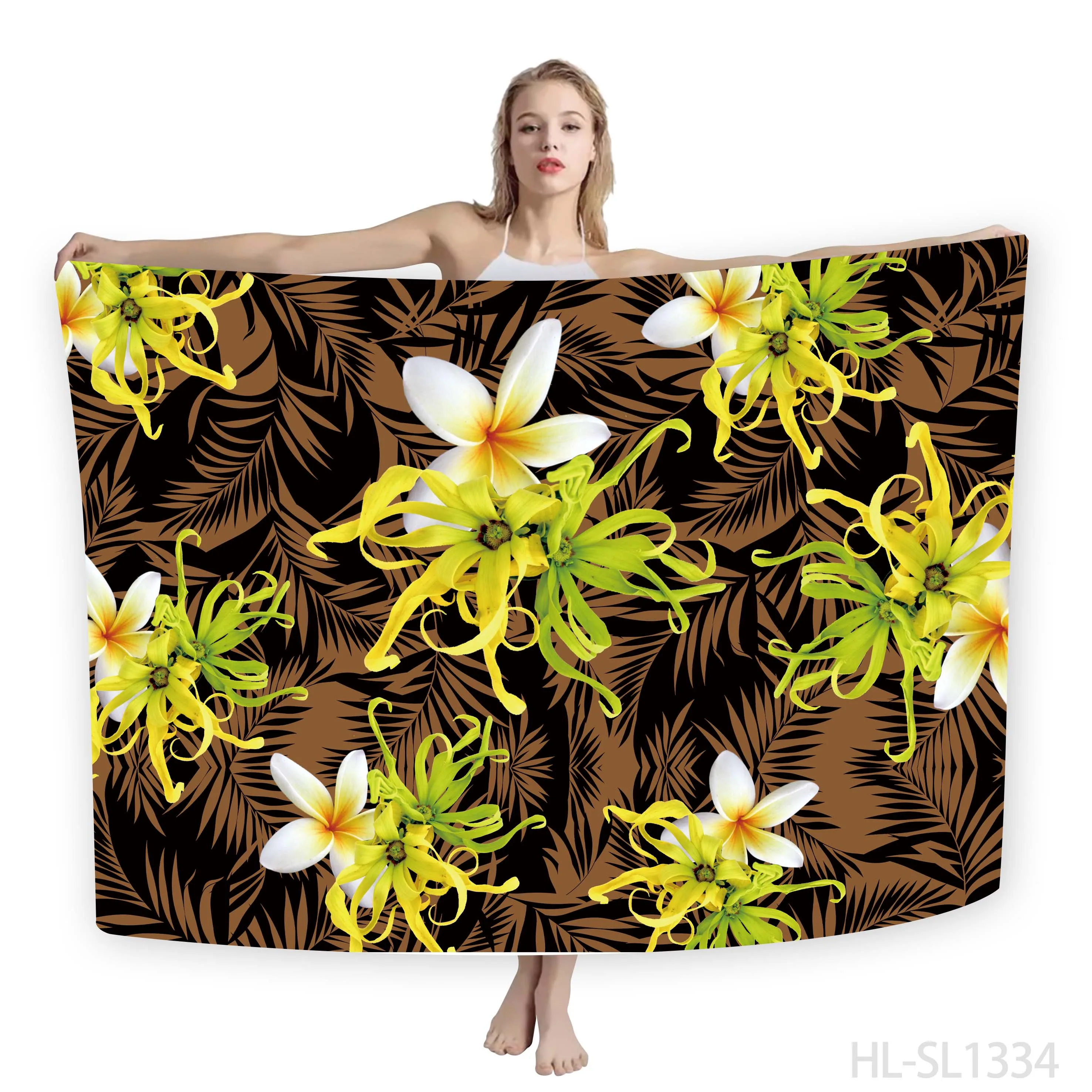 New Custom Design Hawaiian Island Sarong Ladies One-Piece Coat Polynesian Sarong Beach Style