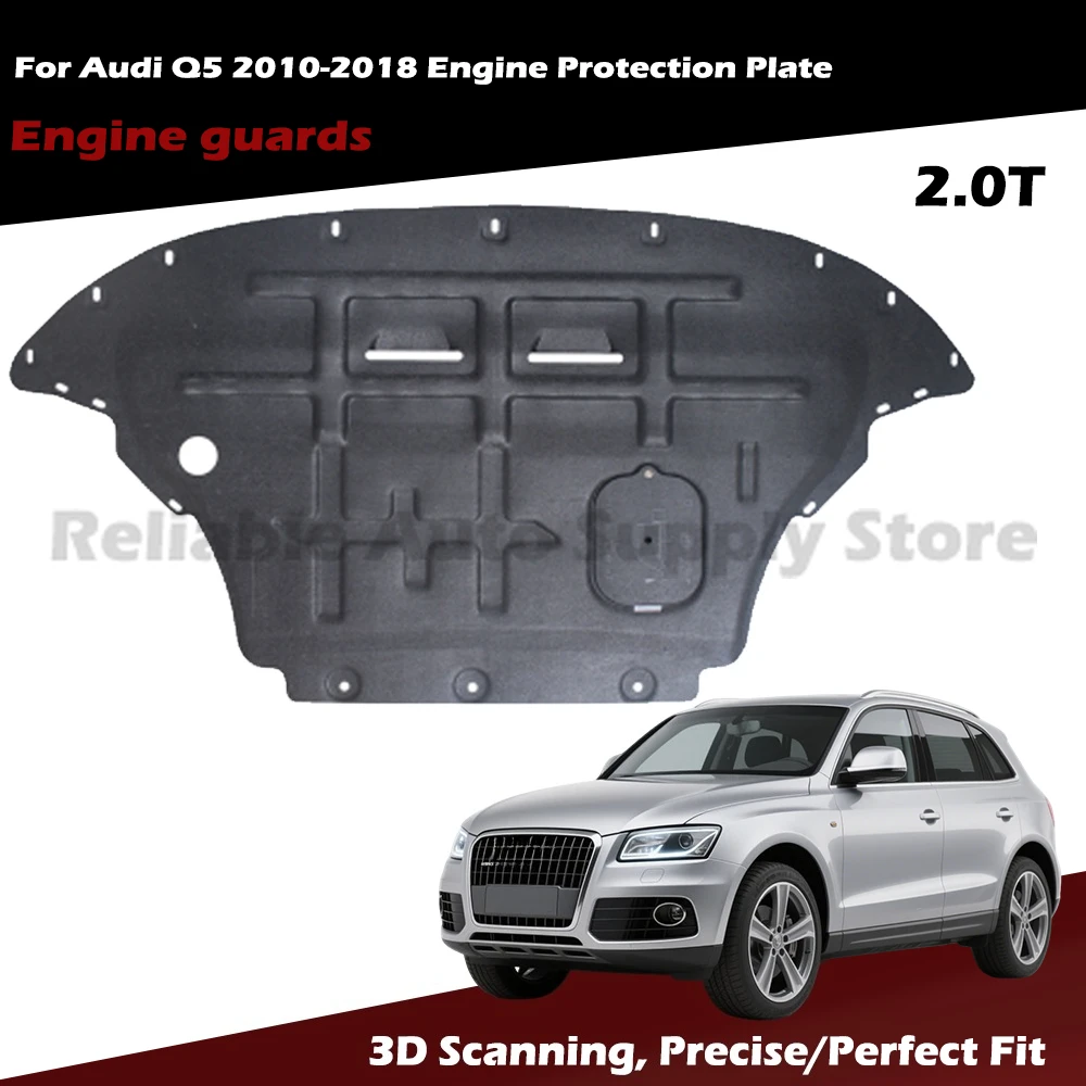 Dual Options! Manganese Steel/Plastic Steel Engine Skid Plate For Audi Q5 2010-2018 3D Scanned Perfect Fit 2.0T