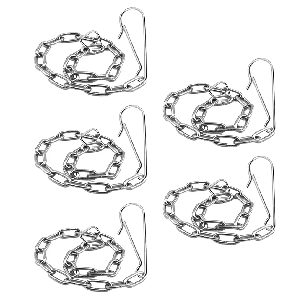 5 Pcs Stainless Steel Flap Chain Toilet Flapper Supplies Handle Lift Chains Bowl Cover Drainage Accessories Replacement Part