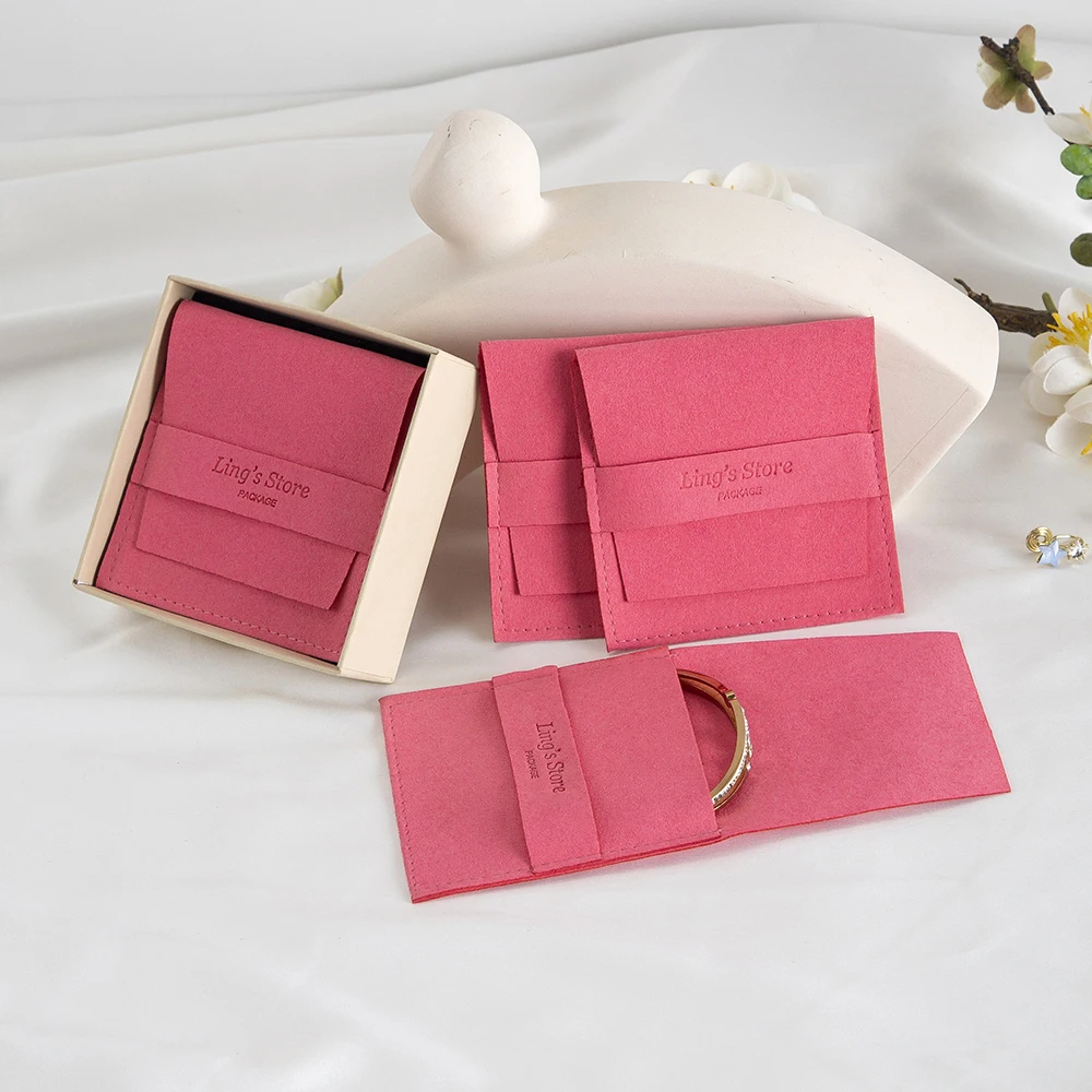 Sac cadeau de bijoux en microfibre personnalisé, 50 pièces, pour cadeaux de mariage, pochette d'enveloppe de bonbons, organisateur de bijoux à bricoler soi-même, boucle d'oreille, Bracelet