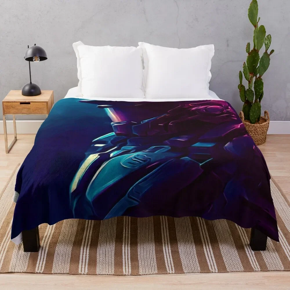 

Original art Major Spartan 117 Throw Blanket Multi Purpose Soft Warm Blanket for Home Travel